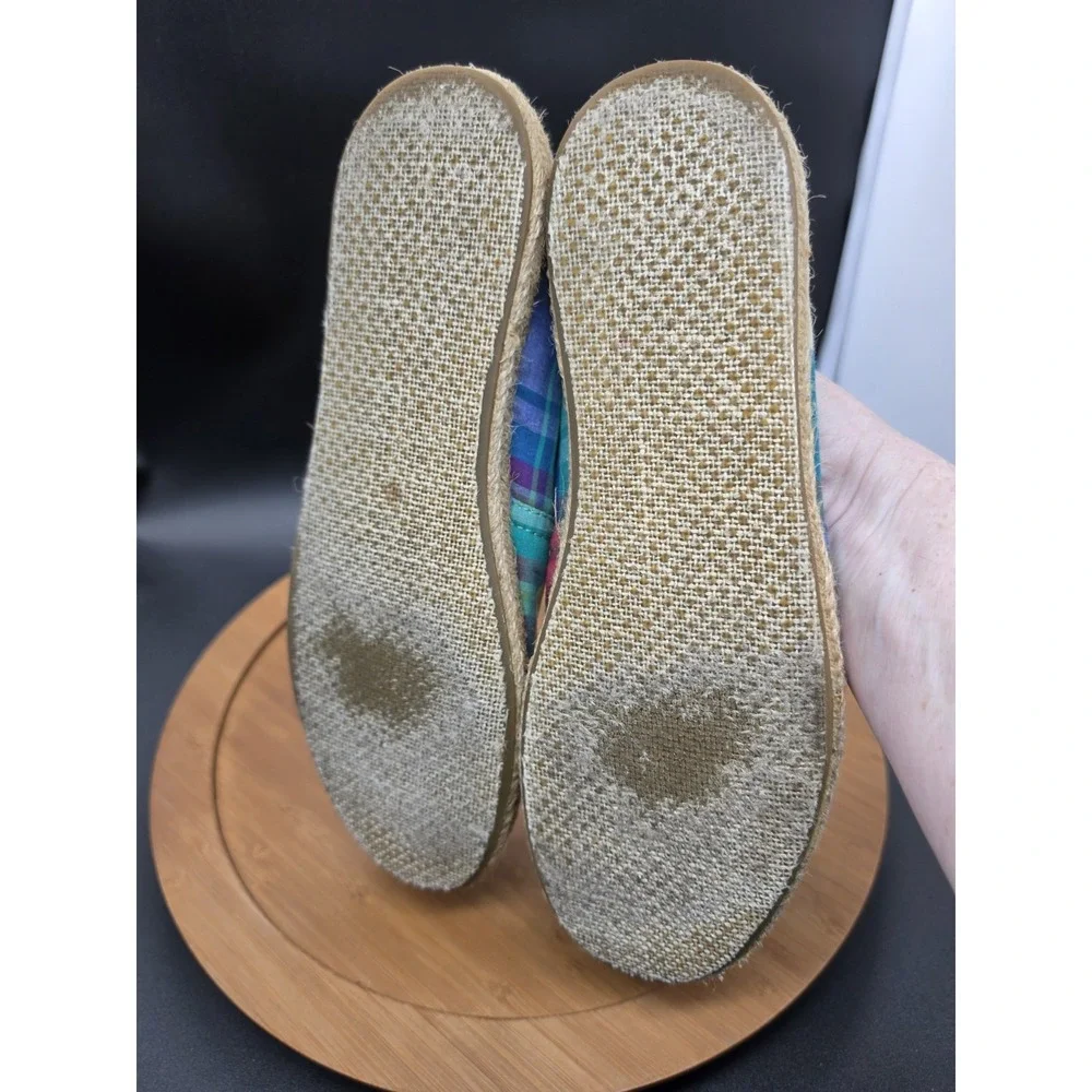 Toms Alpargata Womens Size 9.5 Plaid Espadrille Style Flats